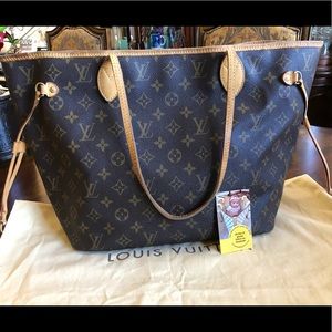 Auth Neverful MM Louis Vuitton Monogram Tote Purse
